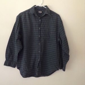 Stitches evergreen green plaid long sleeve shirt